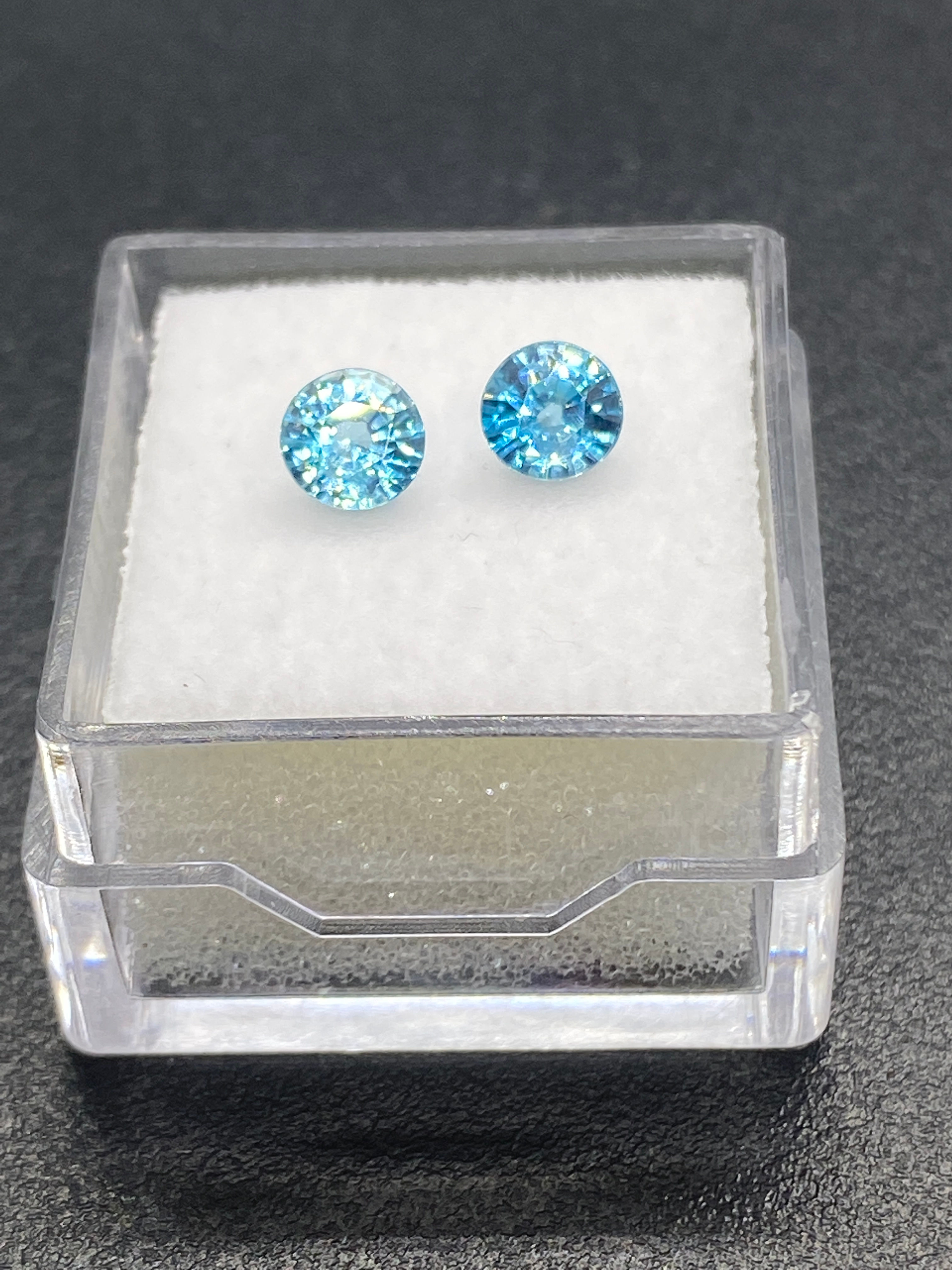 Blue Zircon | Round | Pair of 5 mm