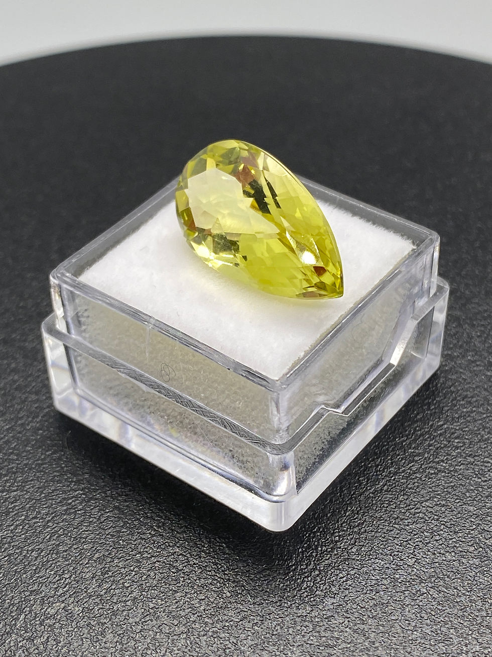 Miniatura: Checkerboard cut face Lemon Quartz | Pear | 20 x 11.5 mm