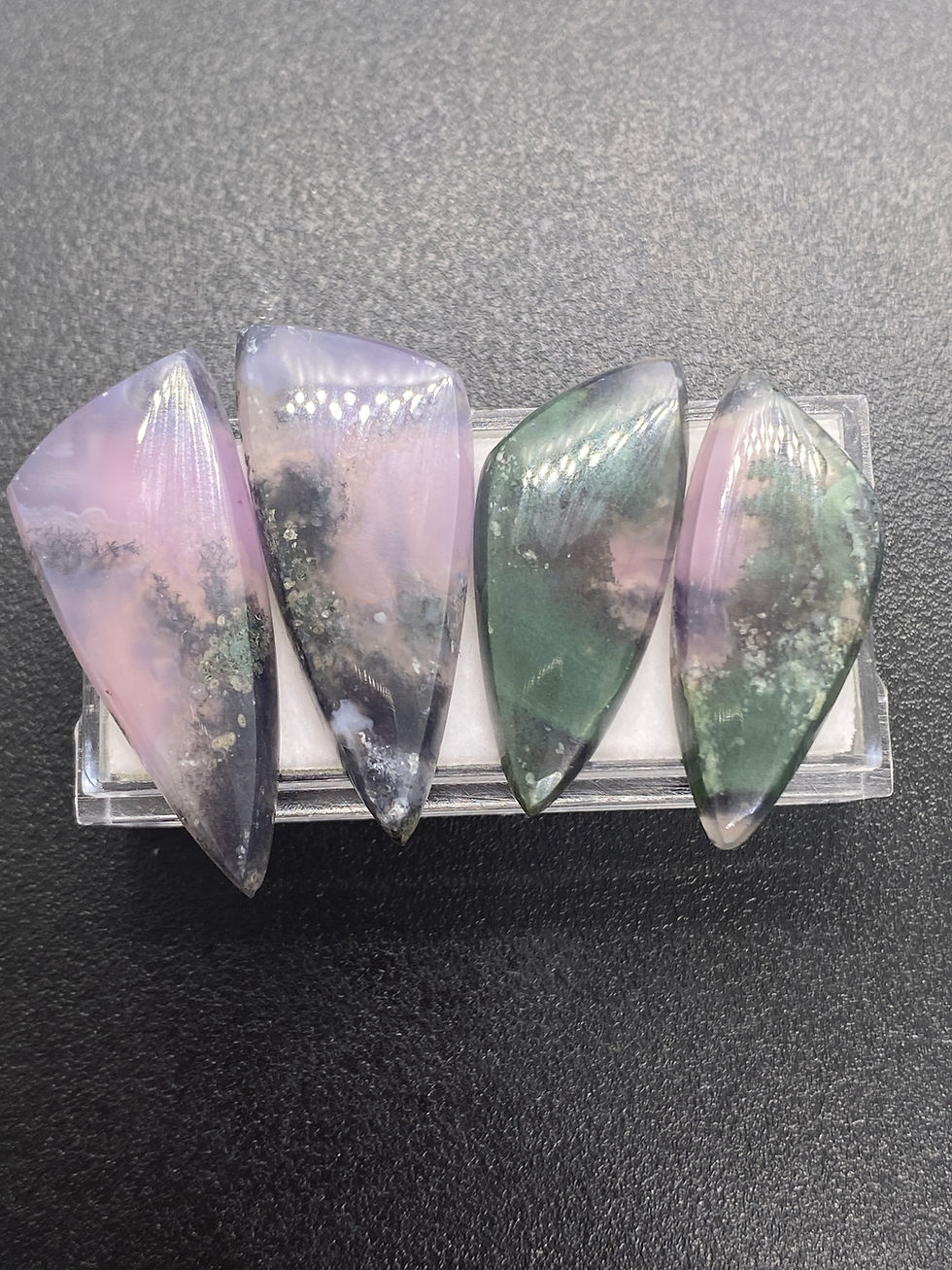 Purple Moss Agate | Two Pairs | 32 mm