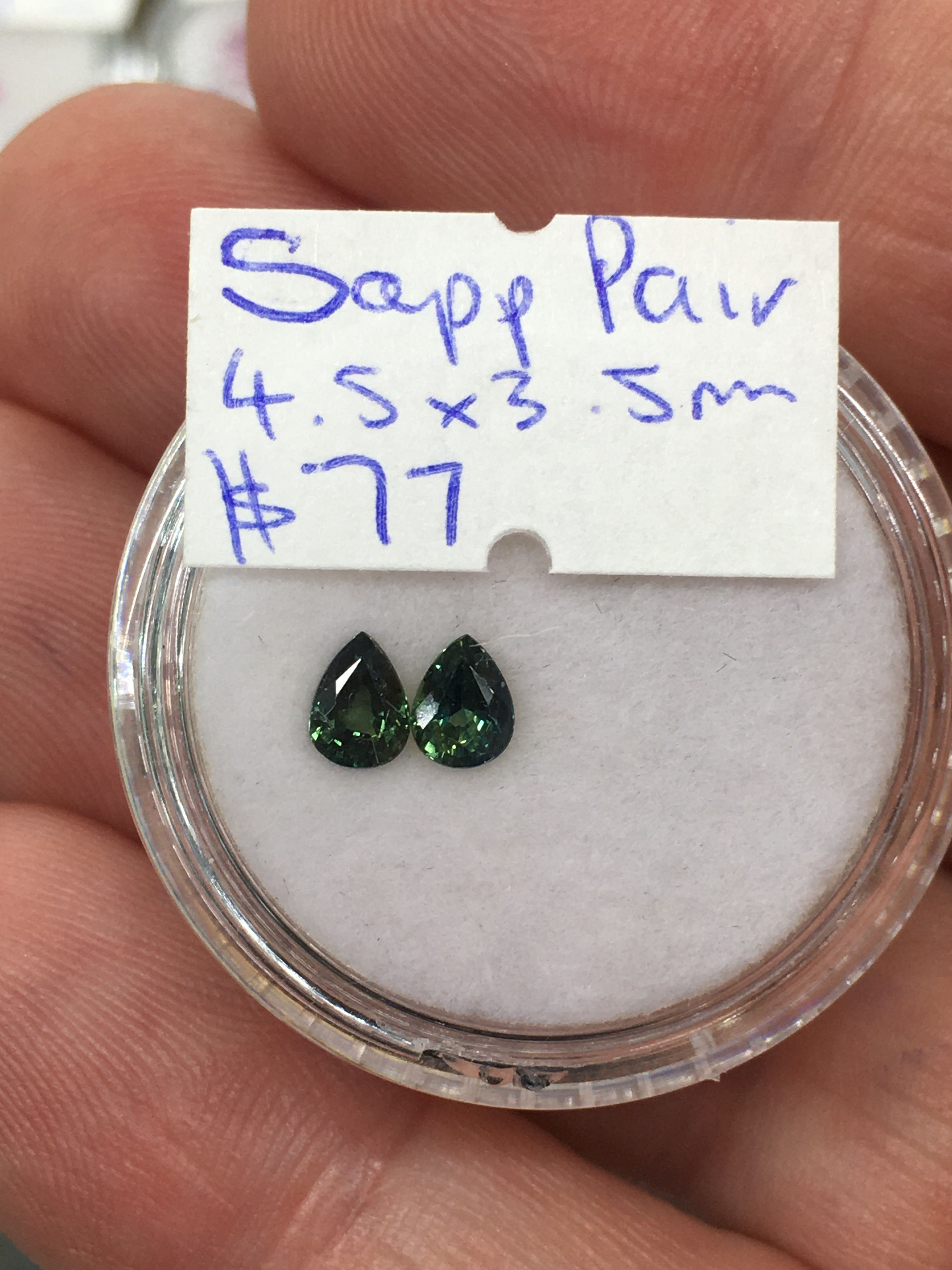 Sapphire l pear l 4.5 x 3.5 mm l pair 
