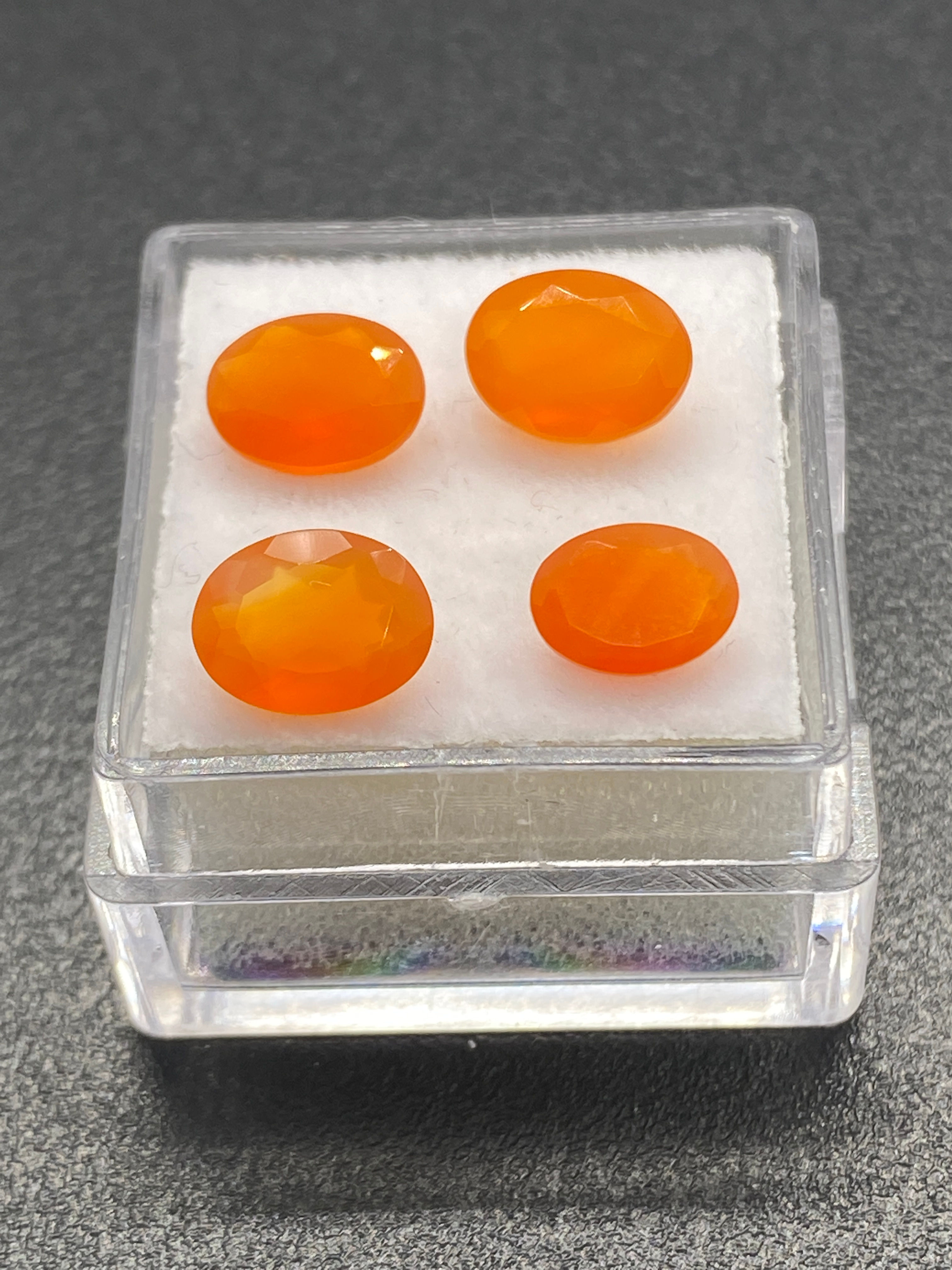 Faceted Carnelian | Four pieces of Oval | 8 x 6 mm