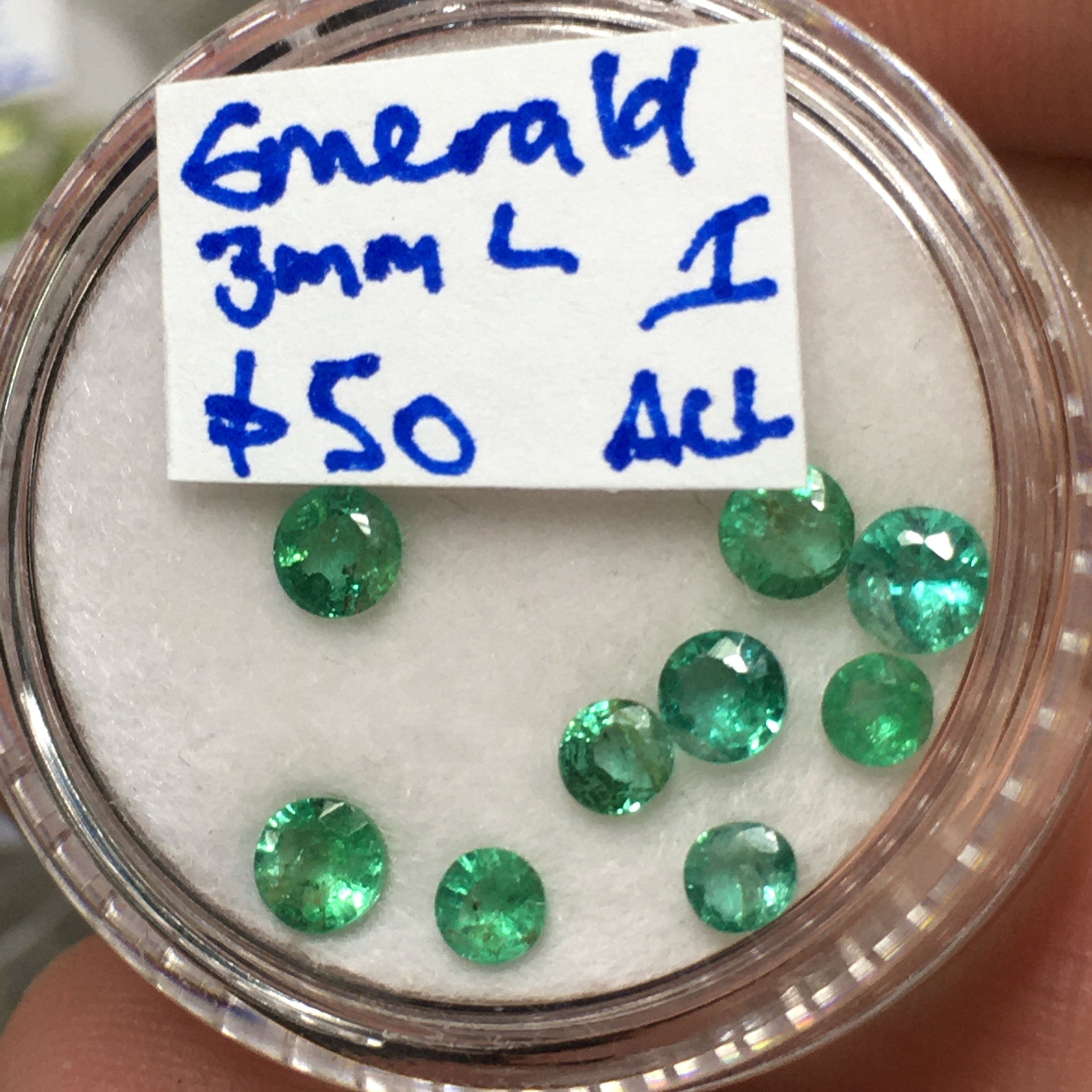 Emerald l 3 mm largest l medium to low quality hence price l all 