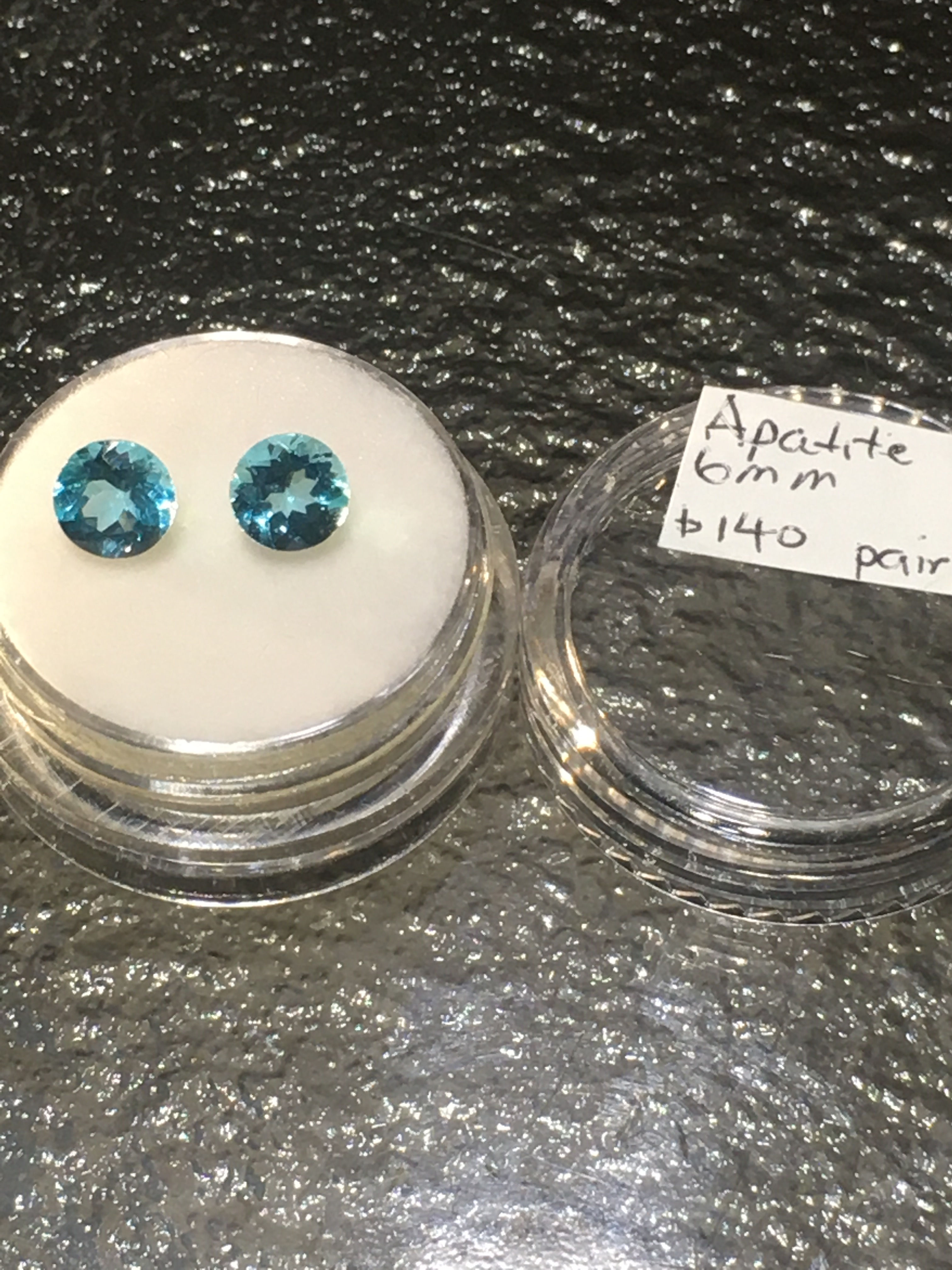 Apatite 6 mm pair gorgeous 