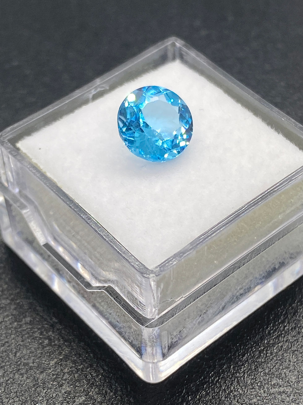 Miniatura: Swiss Blue Topaz | Round | 8 mm