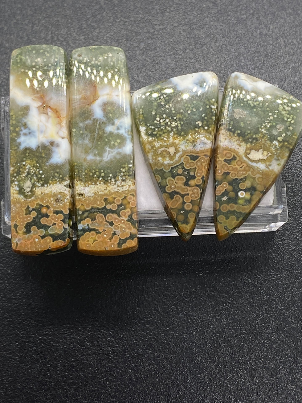 Green Ocean Jasper | Two Pairs | 37 mm