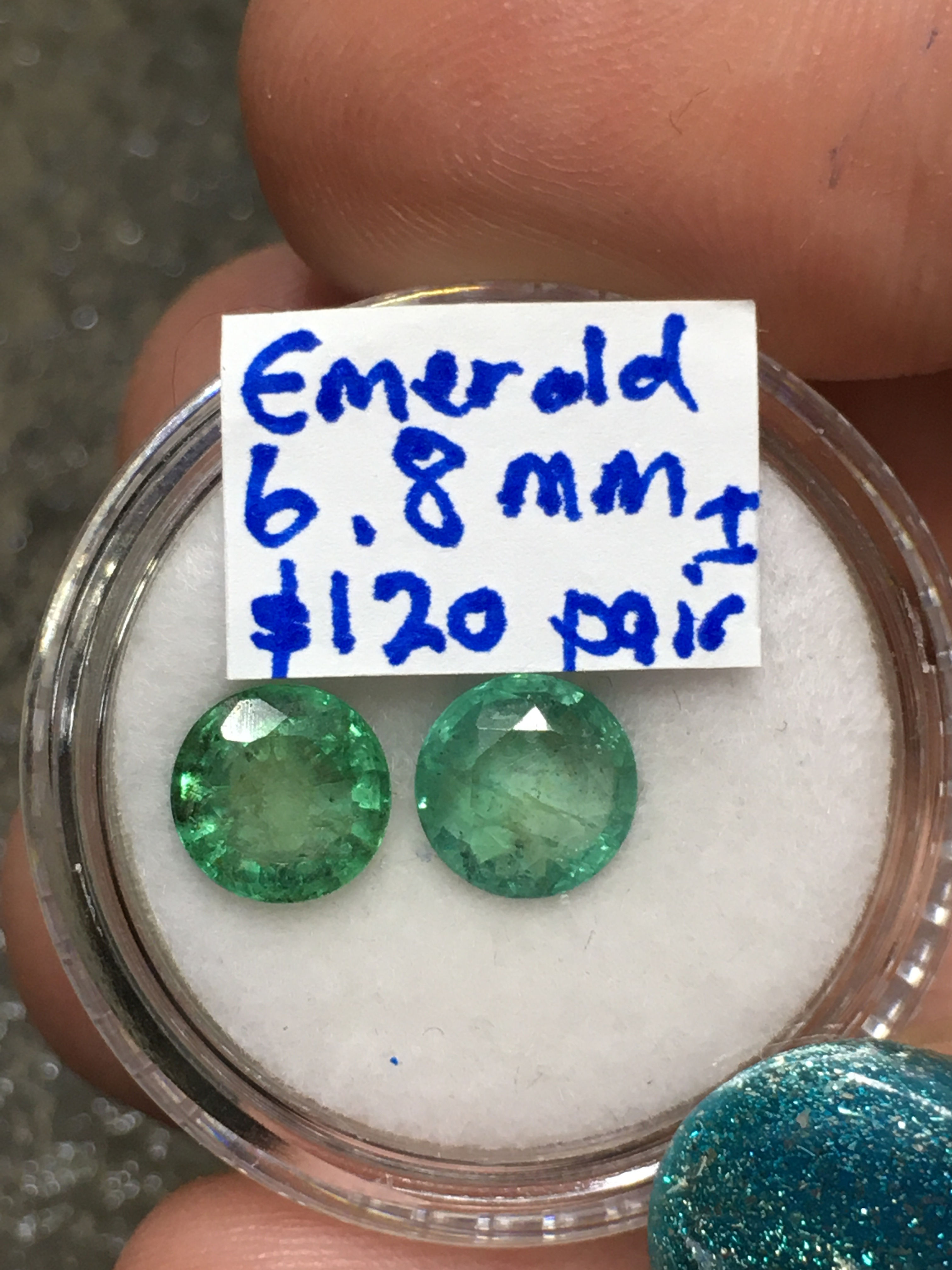 Emerald l 6.8 mm l medium to low quality hence price 
