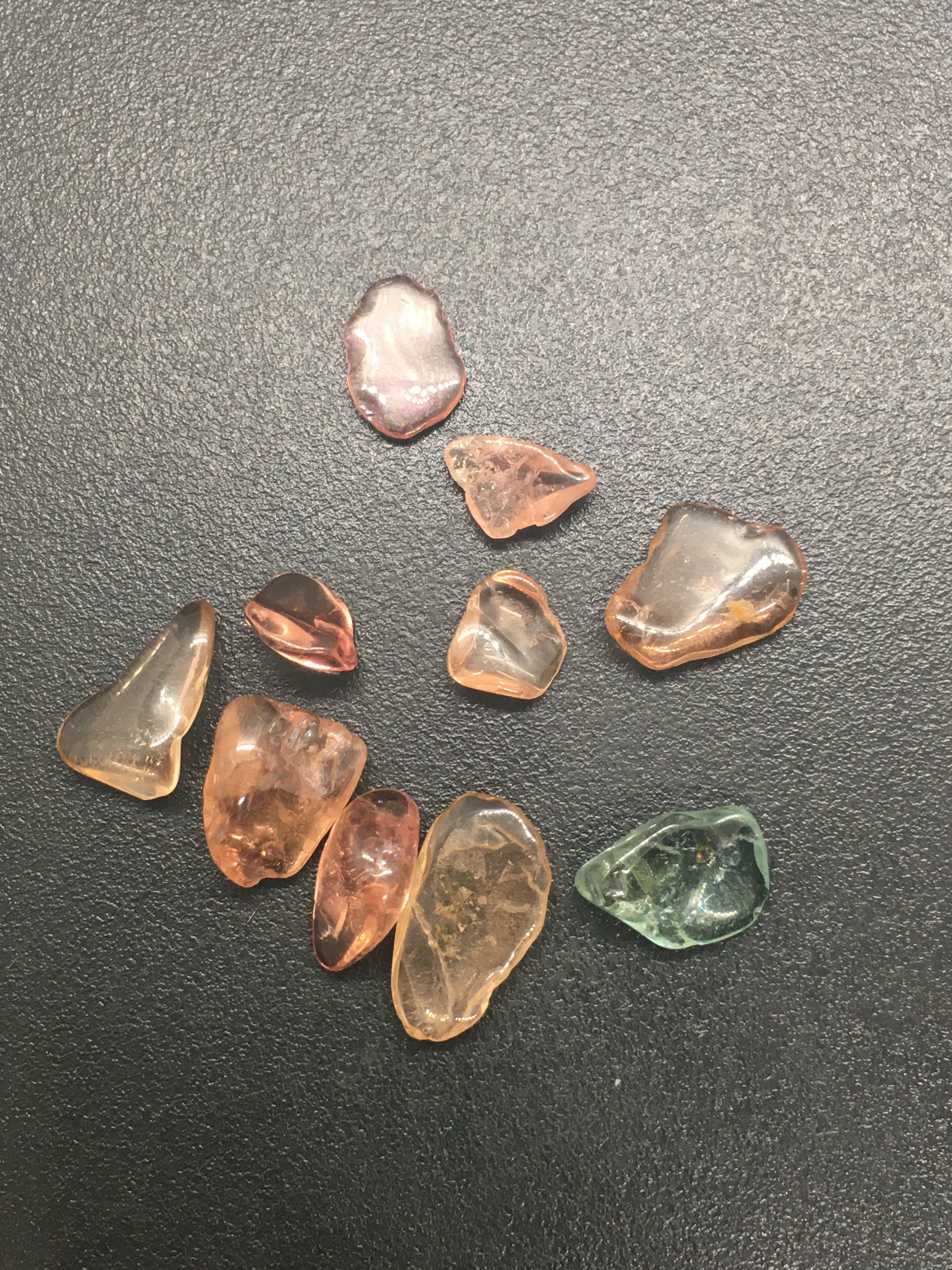 Rough / Polished Tourmaline | Mixed Shapes | Ten Pieces of 15 mm