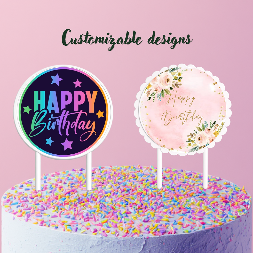 Thumbnail: Happy Birthday Cake Topper (Basic designs)