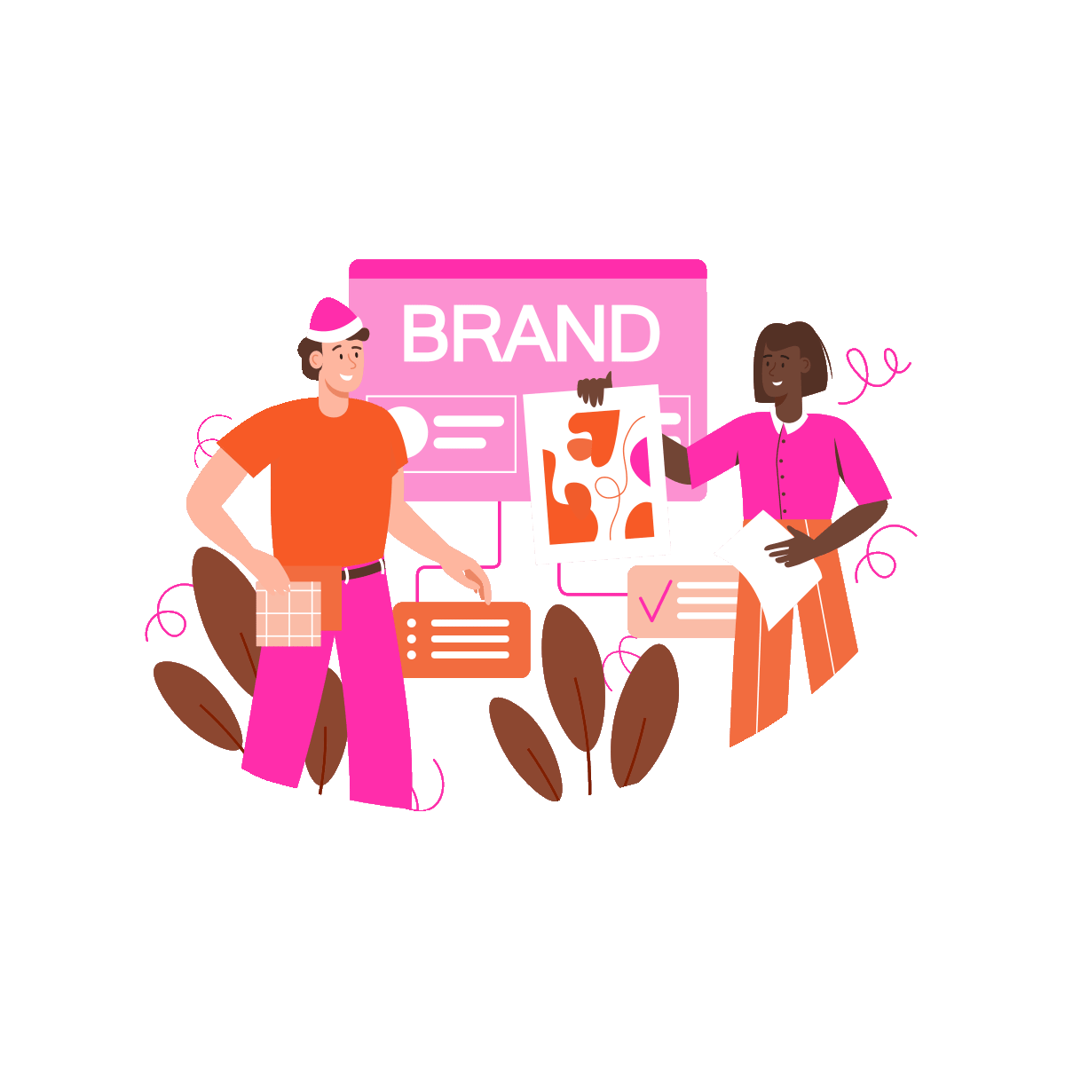 Design team working on brand designing.gif