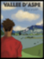 poster dessin illustration refuge montagnes vallée d'Aspe pyrénées Béarn nature couleur