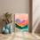Miniature : Poster affiche encadré couleur montagnes cabanes fleurs