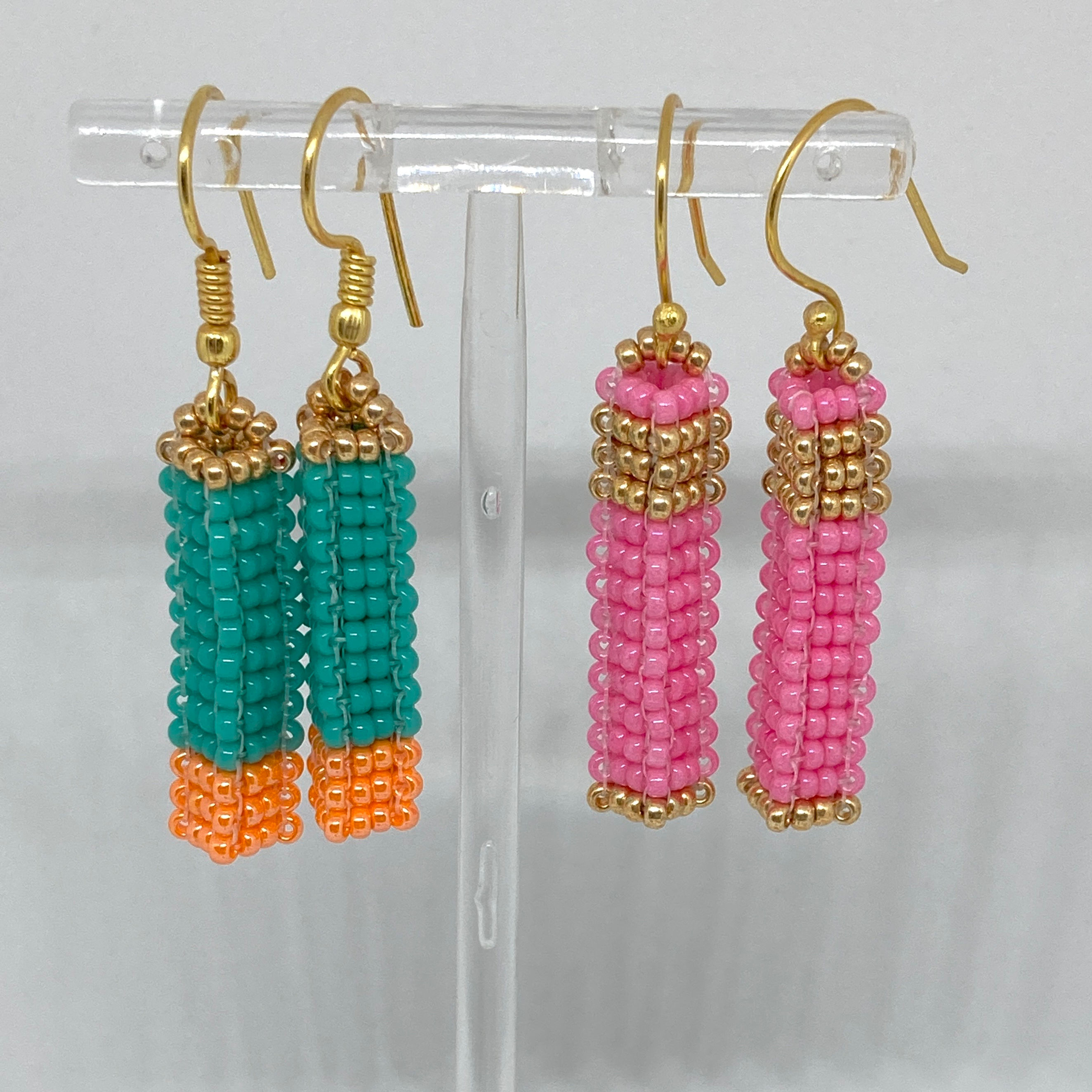 Earrings - hand stitched