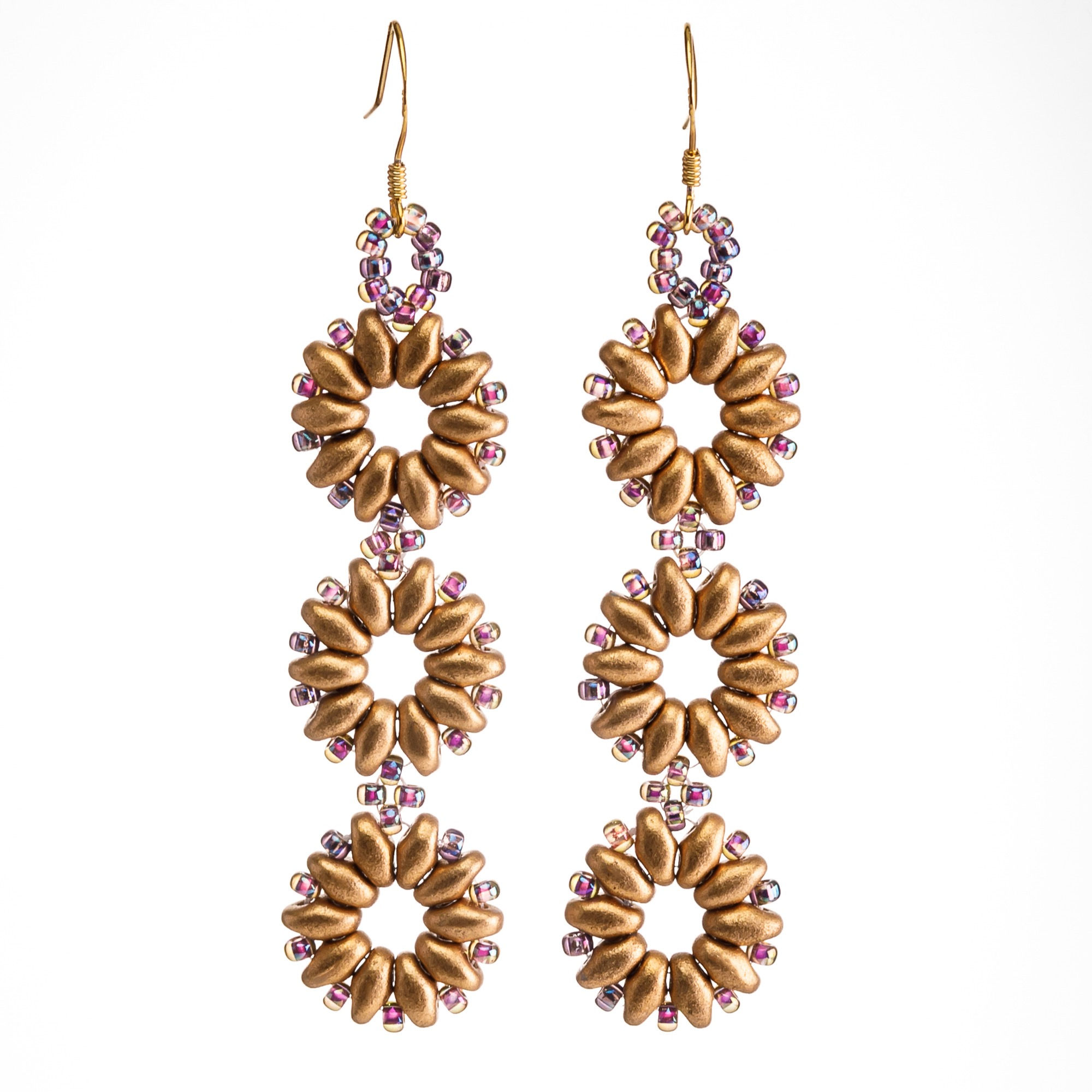 Earrings - hand stitched