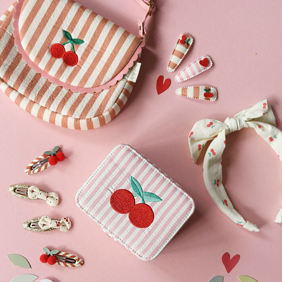 Thumbnail: Stripy Cherry Scallop Bag