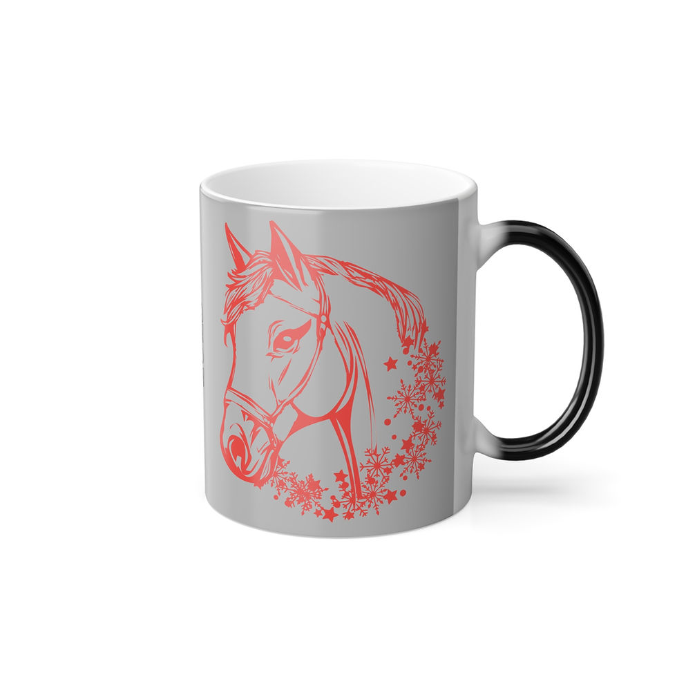 Miniatura: "Happy Holidays 2025"-Color Changing Holiday Horse Mug  11oz