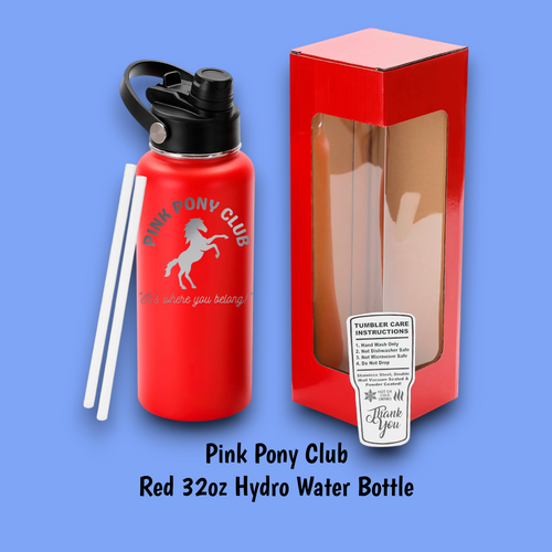 Pink Pony Club 32oz Hydro Water Bottle | Equine & Design