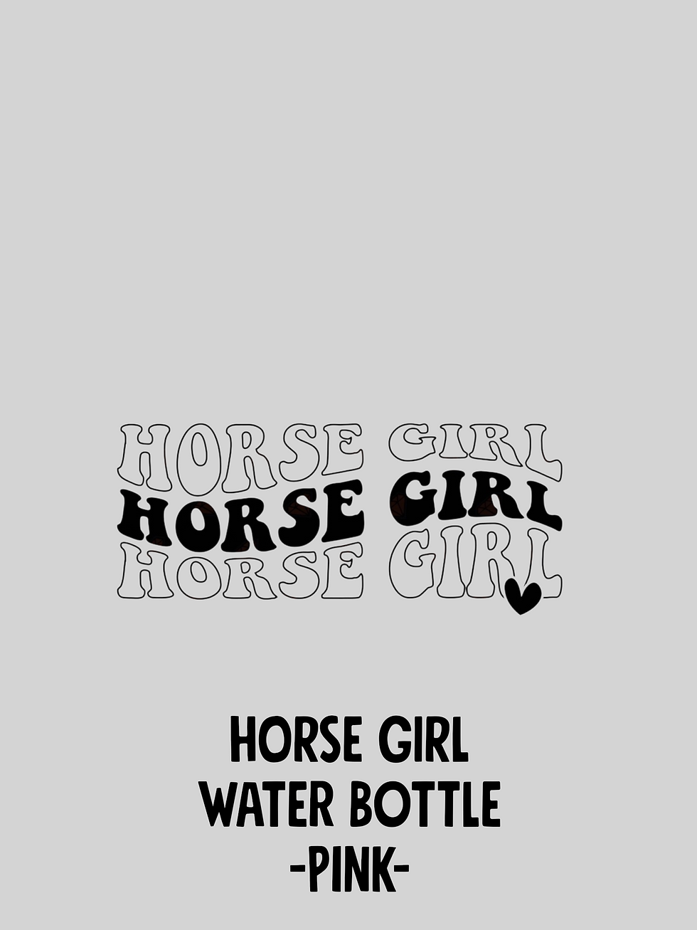 Miniature : Horse Girl Pink Steel Water Bottle