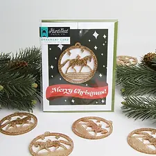 Merry Christmas Ornament Card - Equestrian 
