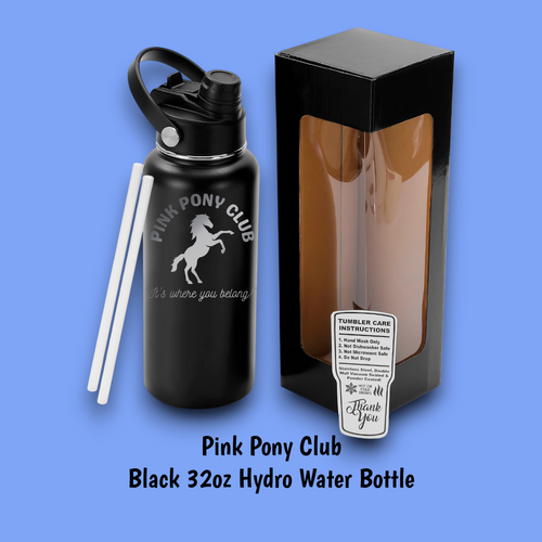 Pink Pony Club 32oz Hydro Water Bottle | Equine & Design