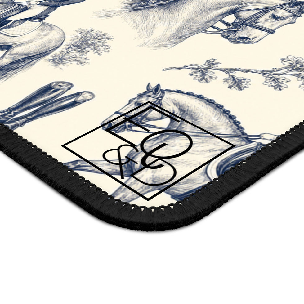 Miniatura: Equestrian Toile Mouse Pad — Vintage Dressage Riding Pattern