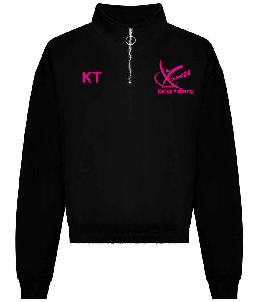 Accent28 Dance Cropped 1/4 zip top