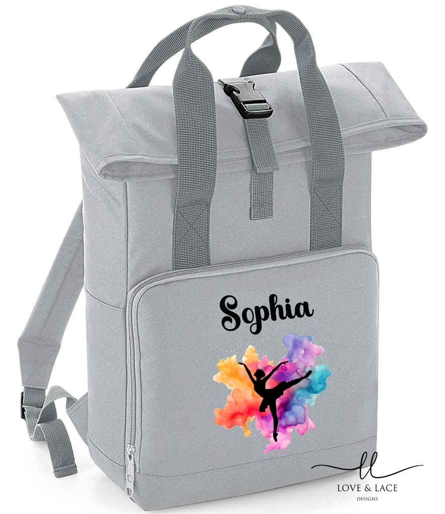 Grey roll top dance bag