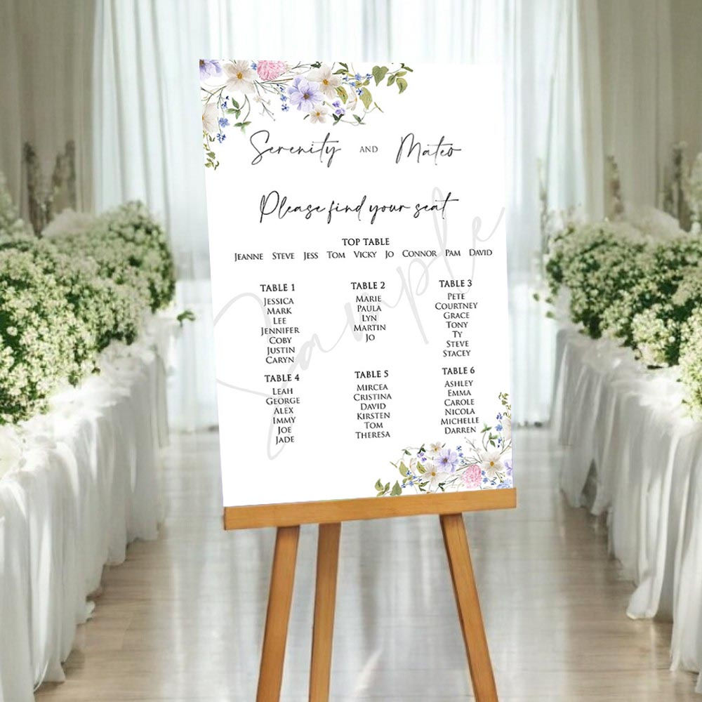 Personalised A2 Wedding Table Plan