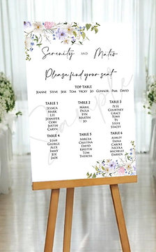 Personalised A2 Wedding Table Plan