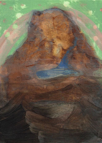 Tree river, Acrylic on gesso panel, landscape painting by Hanneke van Ryswyk
