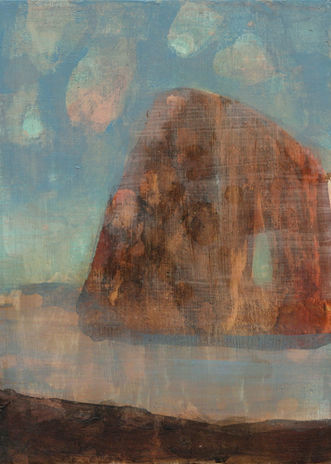 Malachi Island, Acrylic on gesso panel, landscape painting by Hanneke van Ryswyk