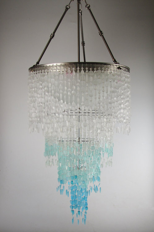 Sea Glass Chandelier Lighting Ceiling Fixture Beach Glass Coastal Decor