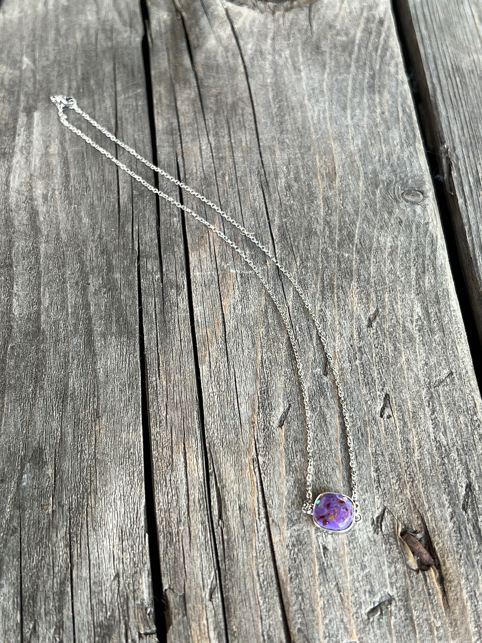 Thumbnail: Rounded Square Cabochon Memory Necklace