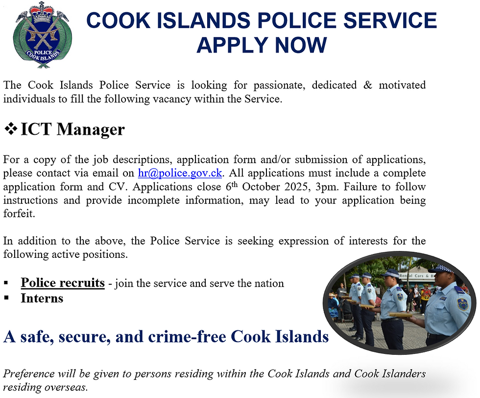 Cook Islands Police Service - APPLY NOW!
