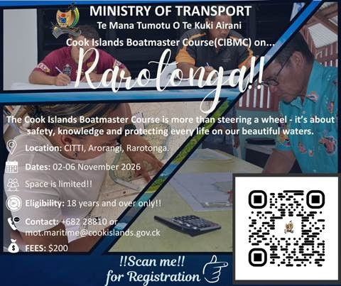 Cook Islands Boatmaster Course - Ministry of Transport