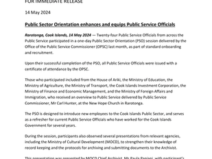 Media release: Public Sector Orientation enhances and equips Public Service Officials