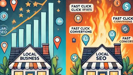Comparison between Local SEO growth and Paid Ads expense for small Houston business