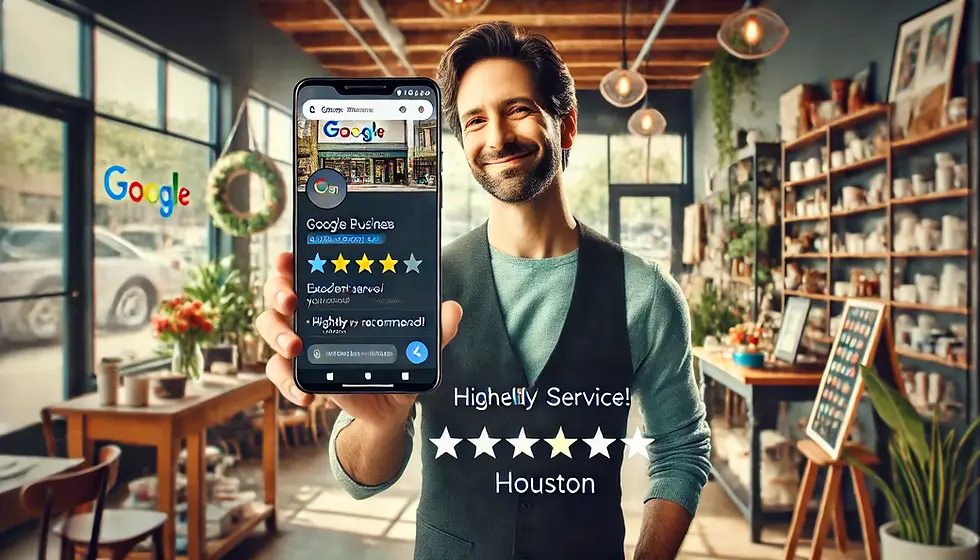 Optimized Google Business Profile showing up in local Houston search results