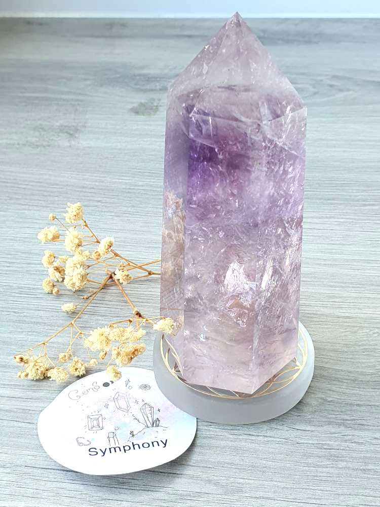 Thumbnail: Rare  Amethyst Point/ Tower with Rainbows and fingerprints ( Brazil AAA)