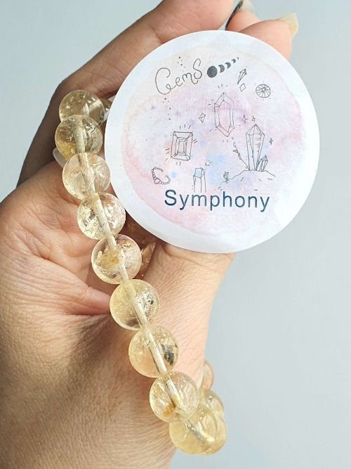 Citrine Azeztulite Energy Bracelet 10mm 16cm (Brazil Grade AAA)