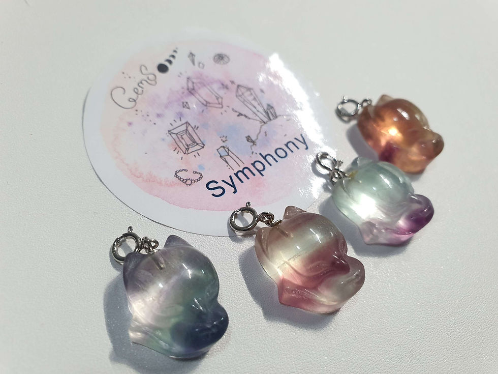 Thumbnail: Fluorite Fox Pendant 17mm x 15mm