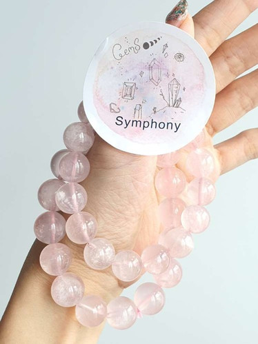 Pink Azeztulite/Rose Quartz Bracelets 9mm/ 12mm/ 13mm | Gem Symphony
