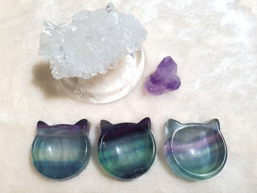 Cat curved Fluorite / Worry stone