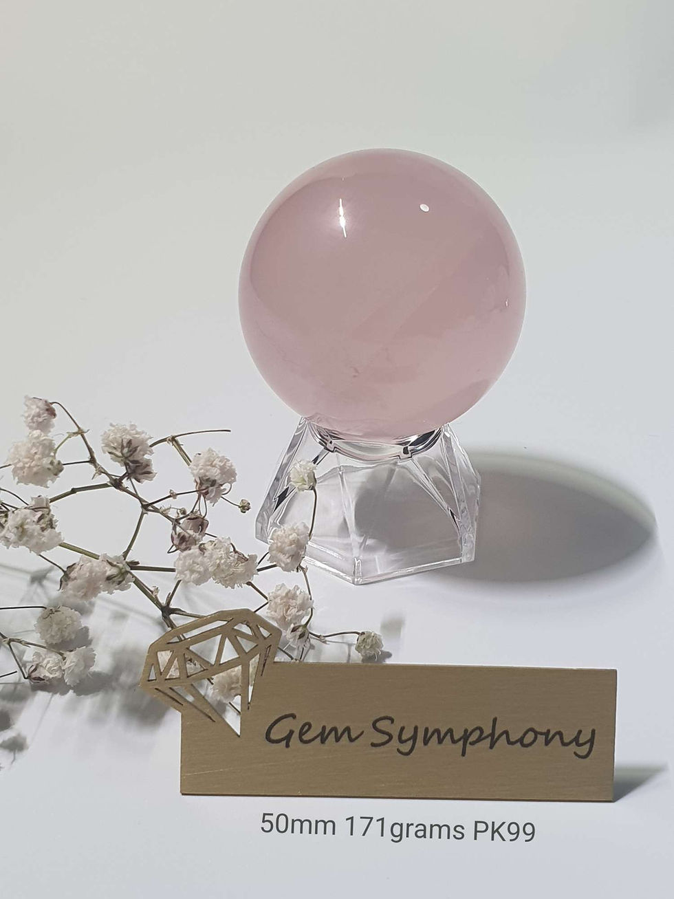 縮圖：Asterism Rose quartz spheres  50mm-60mm  (Brazil)