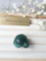 Thumbnail: Green Strawberry Quartz carved in small turtoise 