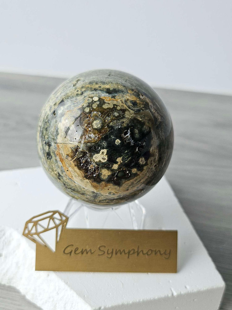 Thumbnail: Ocean Jasper
 Sphere Old mine 57mm 252g  OMOJ50