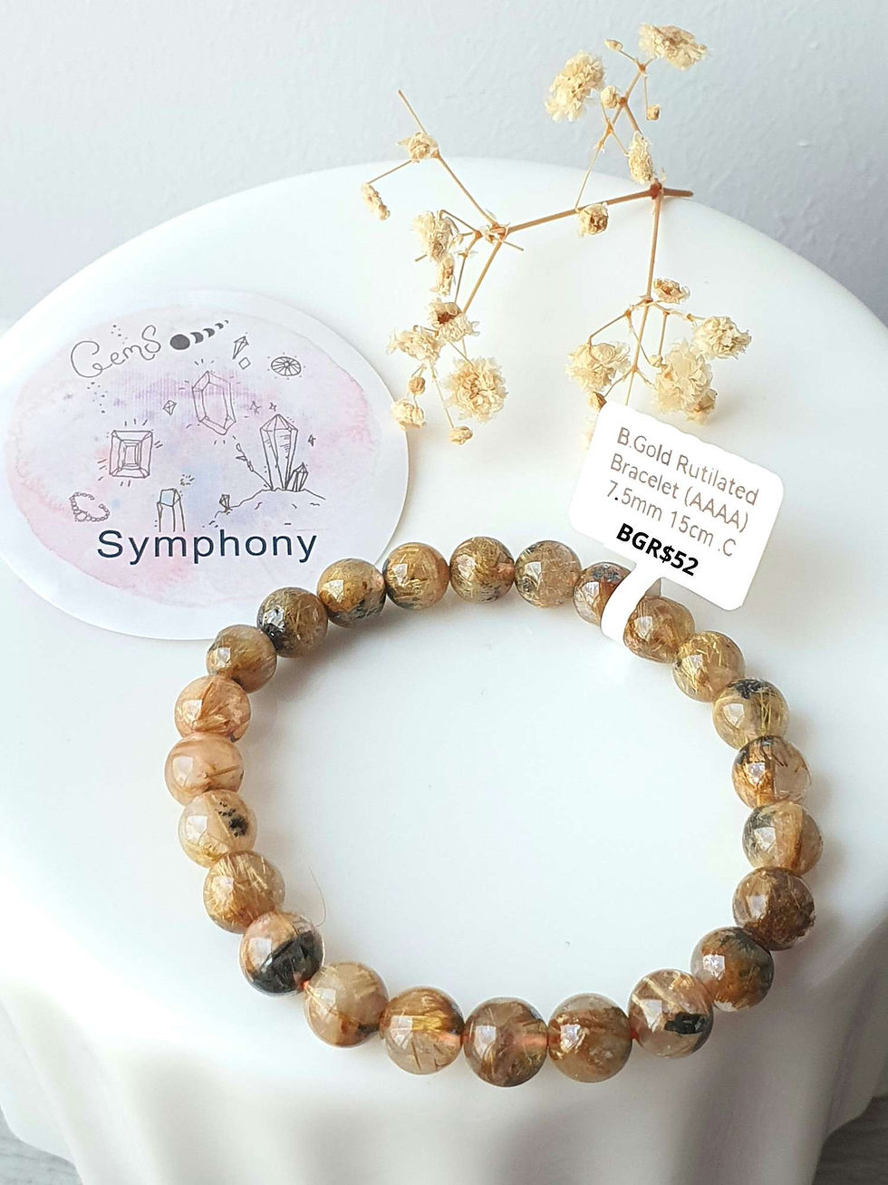縮圖：Black Gold Rutilated Quartz Bracelets (AAAA)