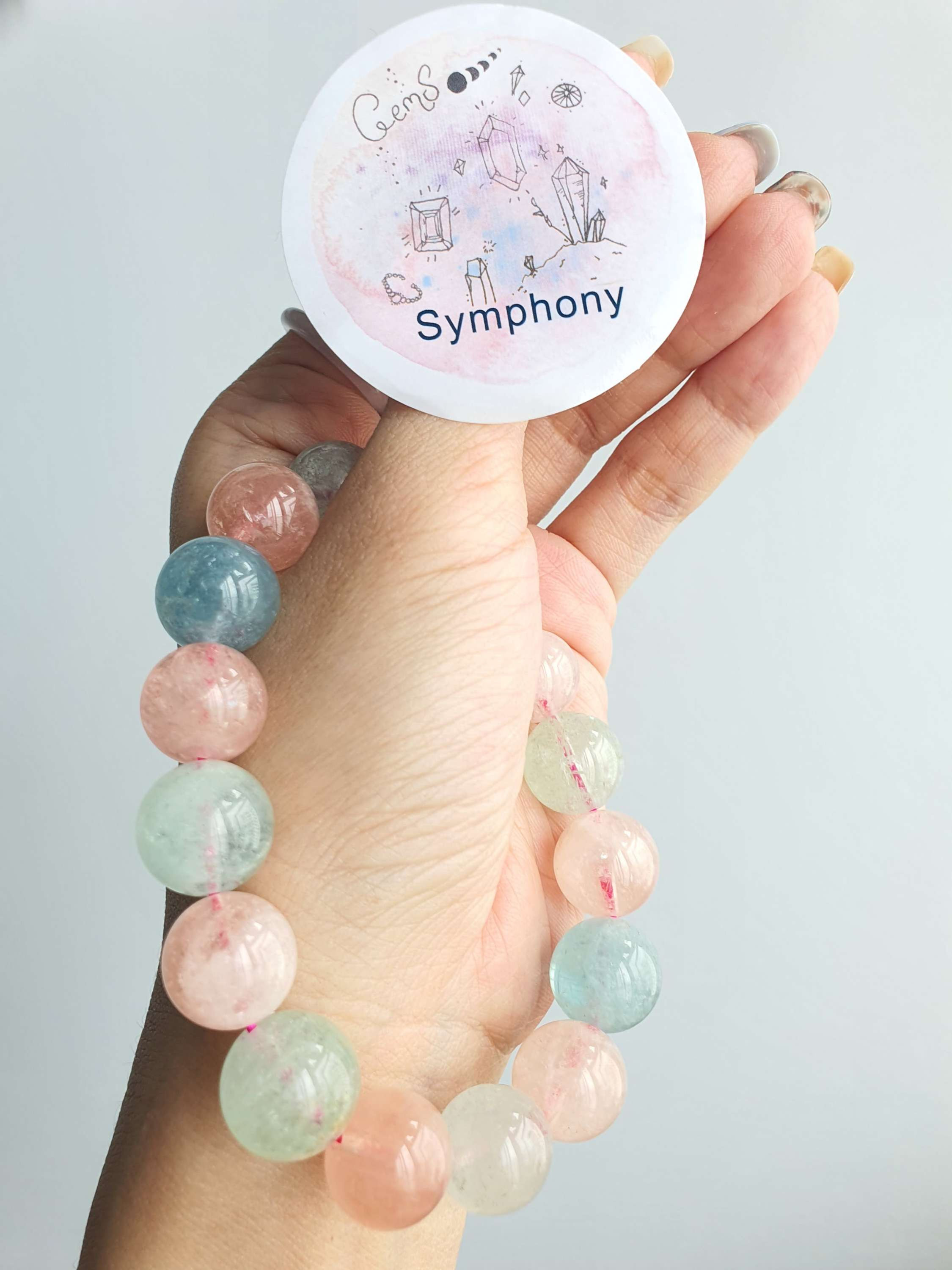 Beryl Bracelet 13.5mm 17cm (AAA) / Morganite