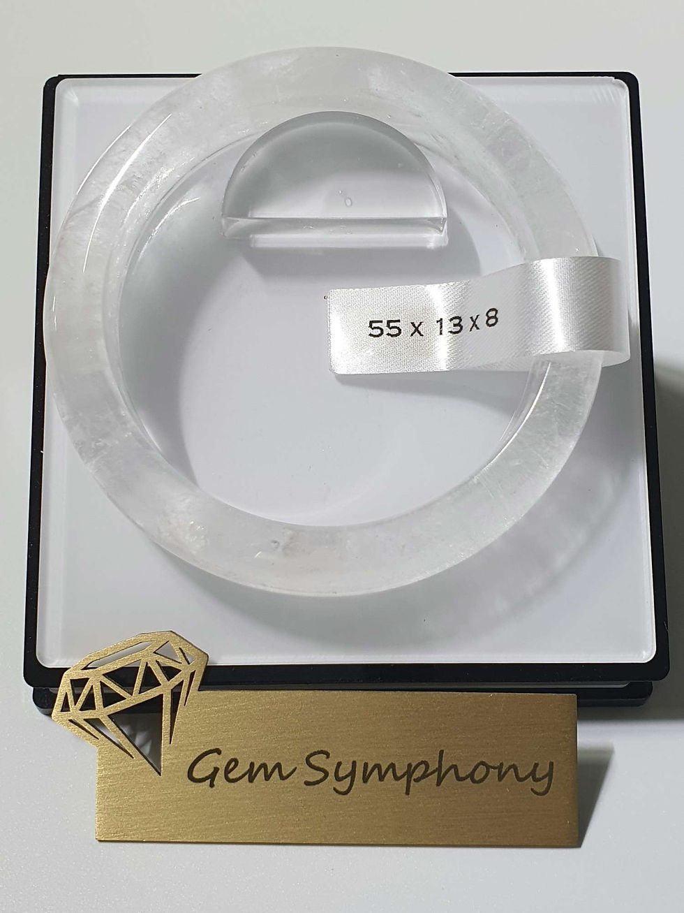Thumbnail: White phantom quartz bangle