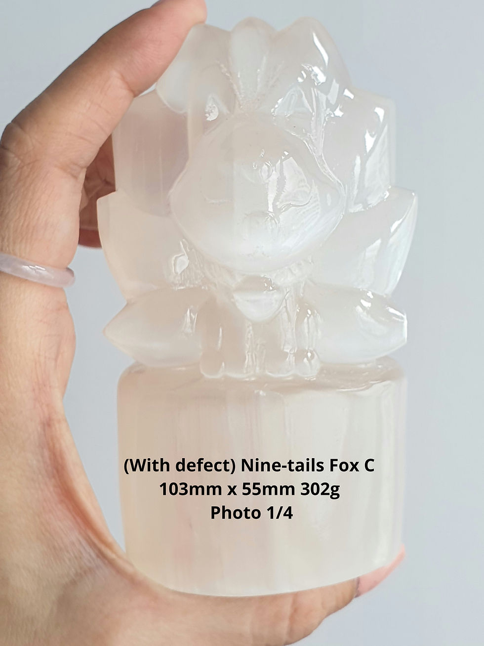 Thumbnail: Selenite Carvings Nine-tails Fox/ Hello Kitty