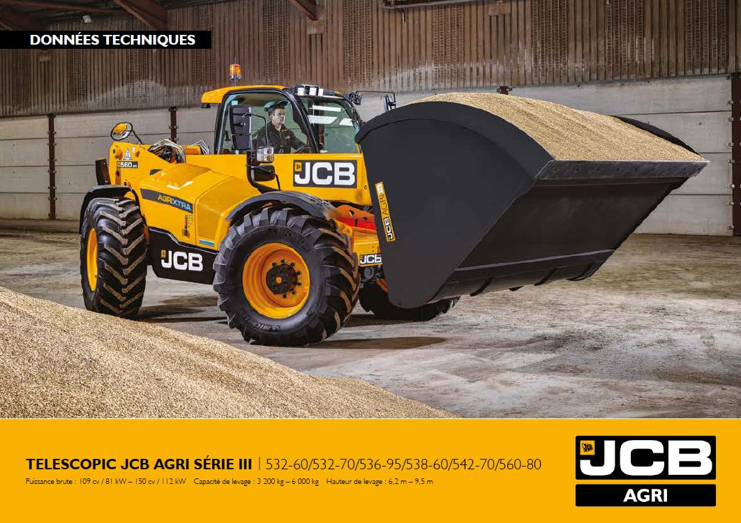 TELESCOPIC JCB AGRI SÉRIE III - Fiche technique